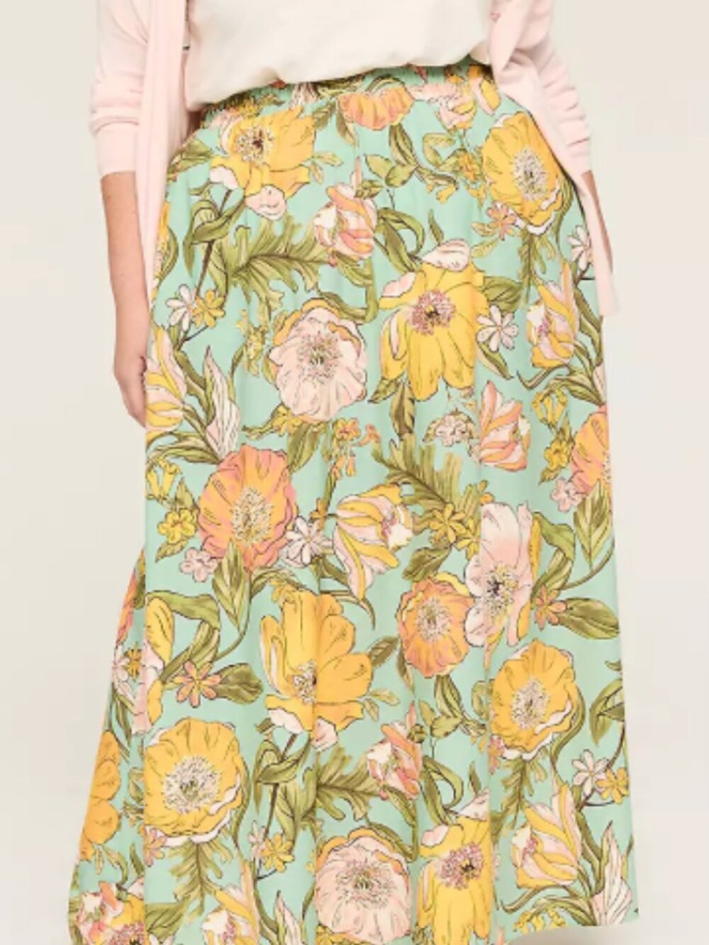 Lane Bryant Floral Printed Maxi Skirt Sz 22/24